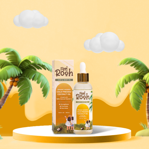 Feel Rooh Organic Wooden Cold-Pressed Coconut Oil