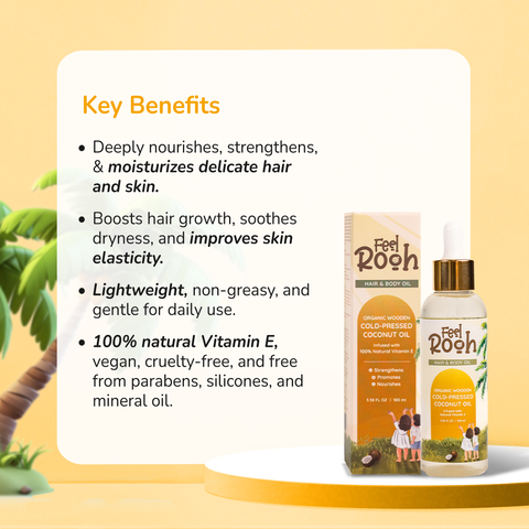 Feel Rooh Organic Wooden Cold-Pressed Coconut Oil