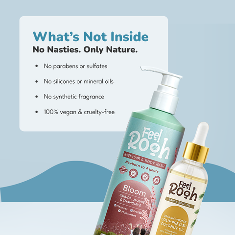 BLOOM Hair and Bodywash + Coconut Oil Care Combo - Feel Rooh