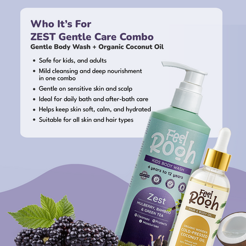 Zest Body Wash + Organic Coconut Oil Combo